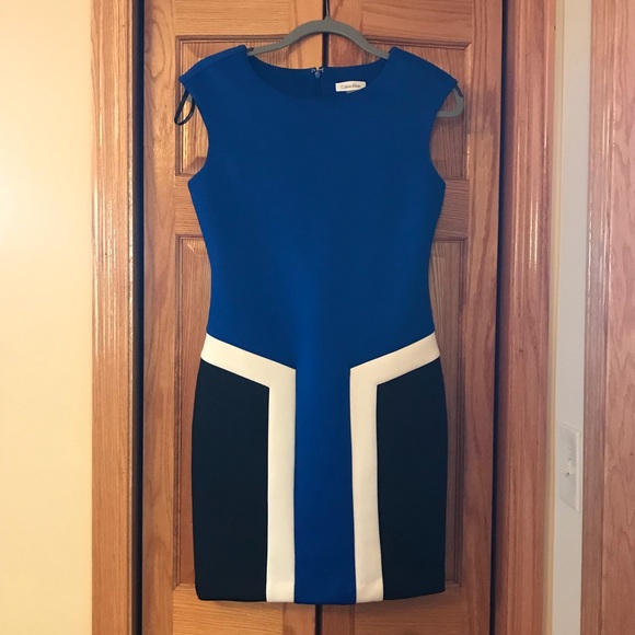 Calvin Klein Dresses & Skirts - Calvin Klein blue colorblock midi dress